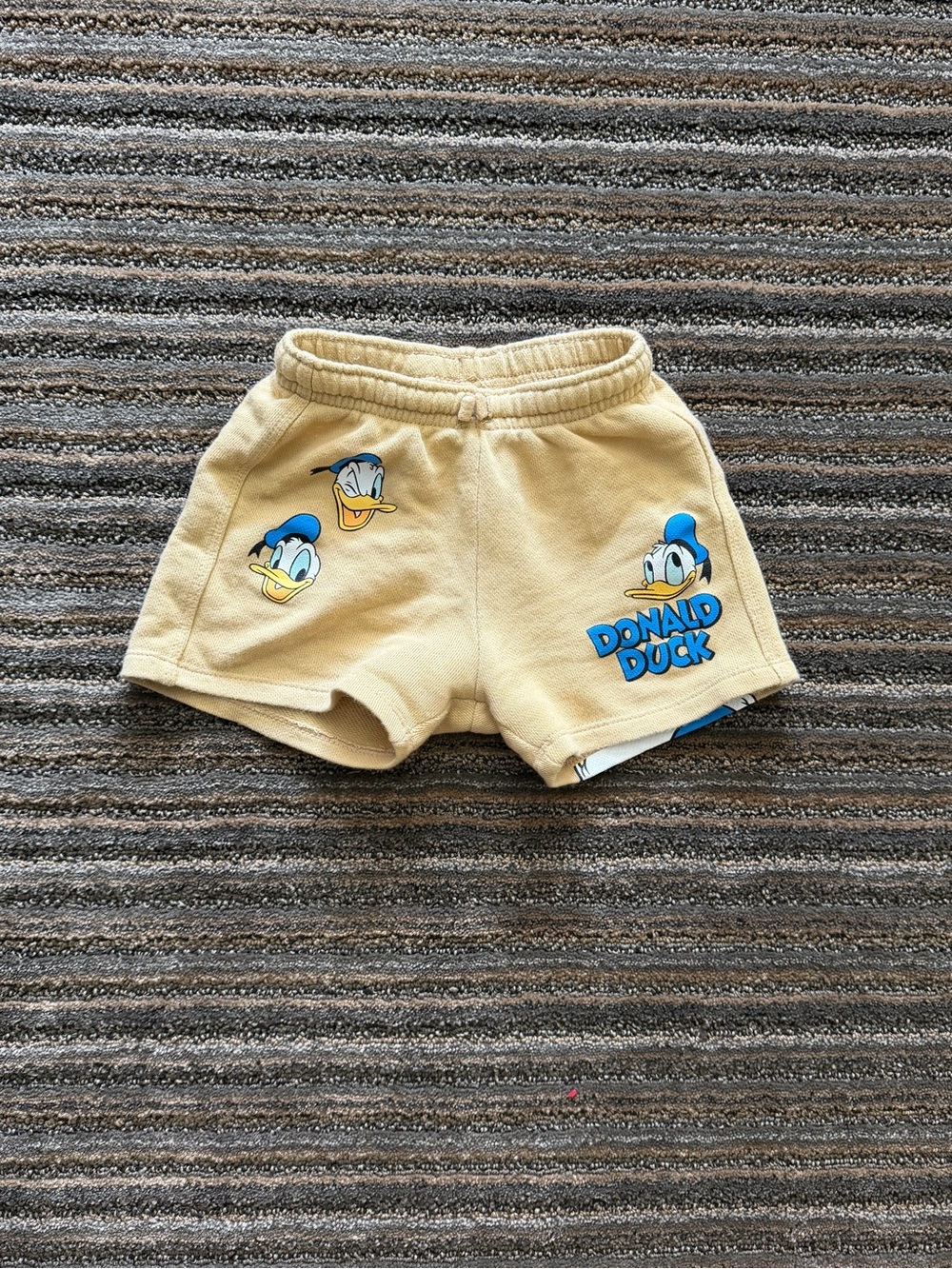 Zara Disney Beige Donald Duck Graphic Kids Shorts with Blue Accents